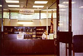 [photo, Information Desk, State Law Library, 361 Rowe Blvd., Annapolis, Maryland]